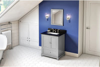 Addington 30'' Grey Vanity, Black Granite Vanity Top, undermount rectangle bowl VKITADD30GRBGR