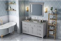 Chatham 60'' Grey Vanity, Steel Grey Cultured Marble Vanity Top, undermount rectangle bowl VKITCHA60SGRSGR