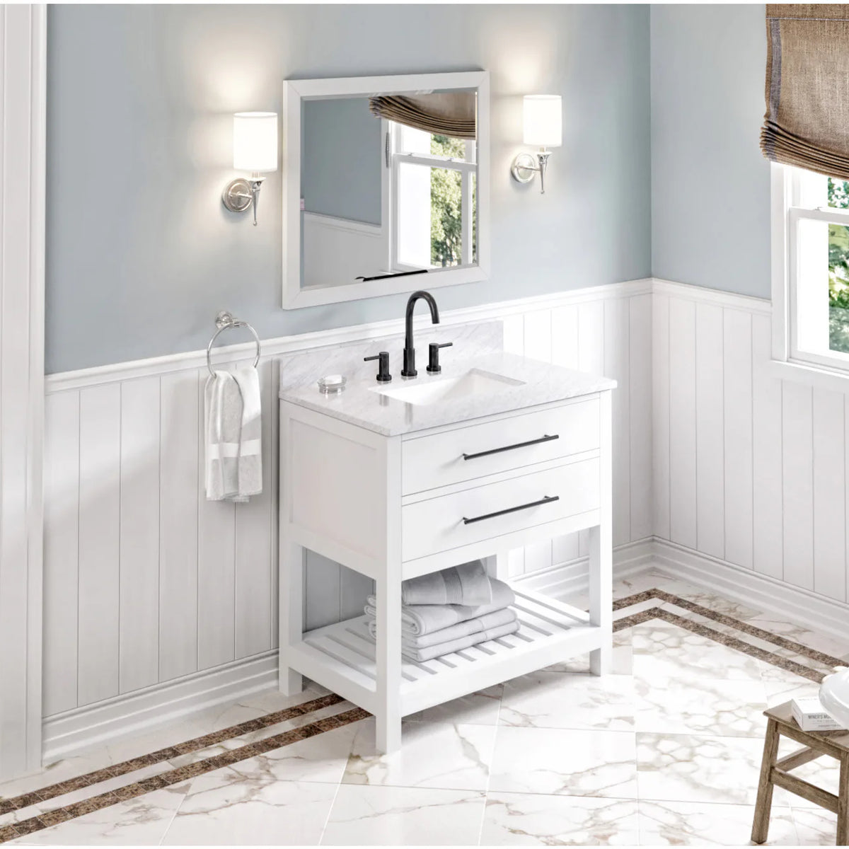 Get Jeffrey Alexander VN2WAV-36-WH-NT 36'' White Vanity – The