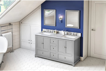 Addington 60'' White Vanity, double bowl VN2ADD-60-GR-NT
