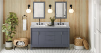 Theodora 60'' Blue Steel Vanity, double bowl VN2THE-60-BS-NT