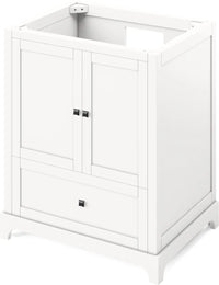 Addington 30'' White Vanity, Steel Grey Cultured Marble Vanity Top, undermount rectangle bowl VKITADD30WHSGR