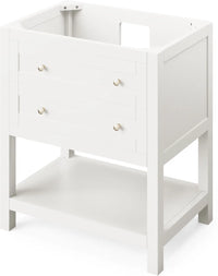 Astoria 30'' White Vanity, White Carrara Marble Vanity Top, undermount rectangle bowl VKITAST30WHWCR