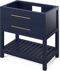 Wavecrest 36'' Hale Blue Vanity, Boulder Cultured Marble Vanity Top, undermount rectangle bowl VKITWAV36BLBOR