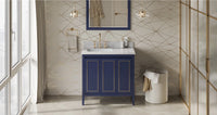 Percival 36'' Hale Blue Vanity, left offset VN2PER-36-BL-NT