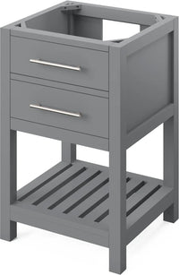Wavecrest 24'' Grey Vanity, Calacatta Vienna Quartz Vanity Top, undermount rectangle bowl VKITWAV24GRCQR