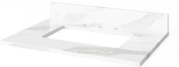 Wavecrest 30'' White Vanity, Calacatta Vienna Quartz Vanity Top, undermount rectangle bowl VKITWAV30WHCQR