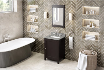 Astoria 24'' Espresso Vanity, Steel Grey Cultured Marble Vanity Top, undermount rectangle bowl VKITAST24ESSGR