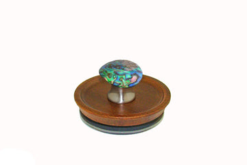 Abalone Shell Knob on Acacia Wooden Lid by Gemstone Hardware ABA.L.15