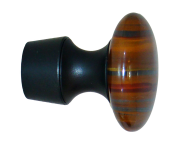 Myterra Gemstone Mineral Stone Banded Tiger Eye Disk Bolt Hook