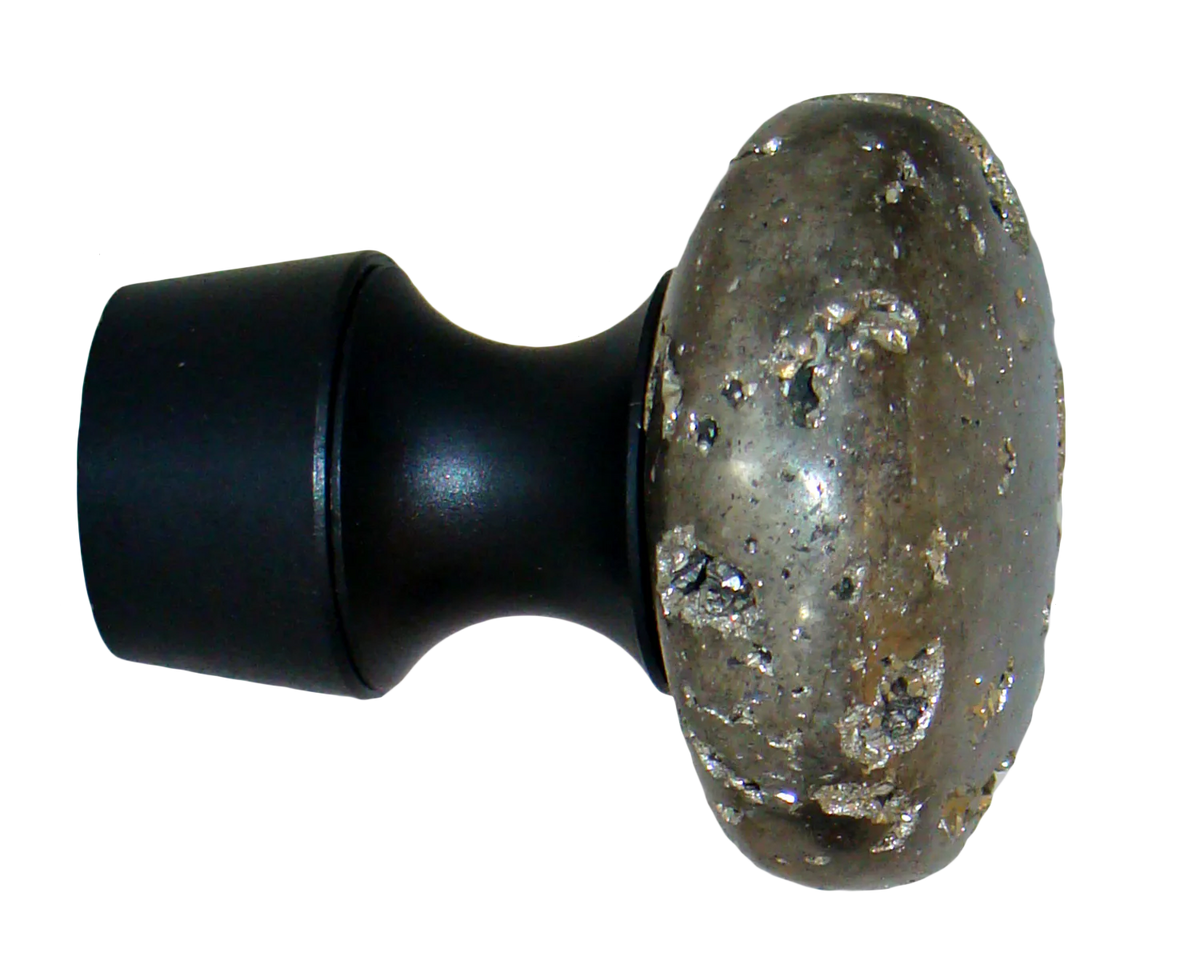 Myterra Gemstone Mineral Stone Pyrite Disk Bolt Hook