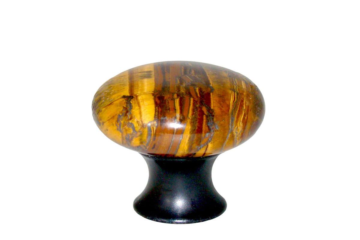Myterra Gemstone Banded Tiger Eye Cabinet Disk Knob