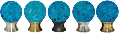 Caribbean Blue Cracked Glass Cabinet Knob CABCG
