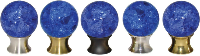 Cobalt Blue Cracked Glass Cabinet Knob COBCG