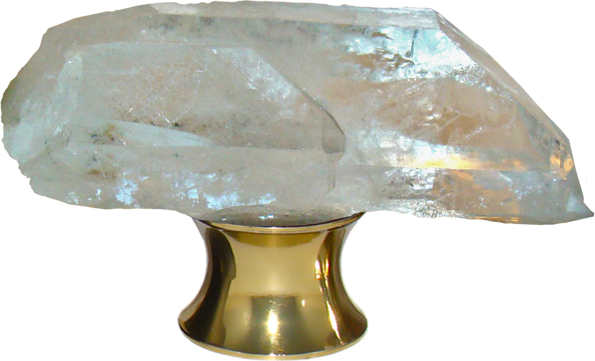 Gemstone Hardware Cabinet Knob with a Crystal Quartz Point CQP