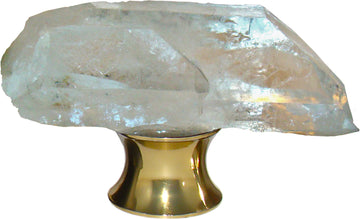 Gemstone Hardware Cabinet Knob with a Crystal Quartz Point CQP