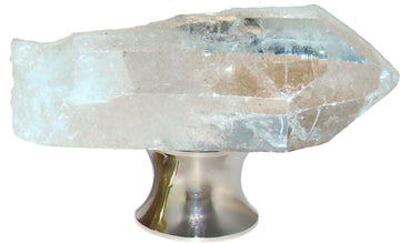 Gemstone Hardware Cabinet Knob with a Crystal Quartz Point CQP.CRQT