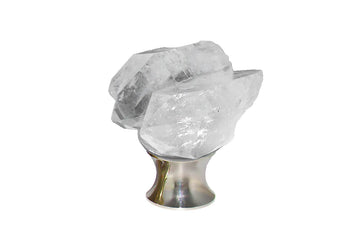 Gemstone Hardware Cabinet Knob with Double Crystal Quartz Points DCQP