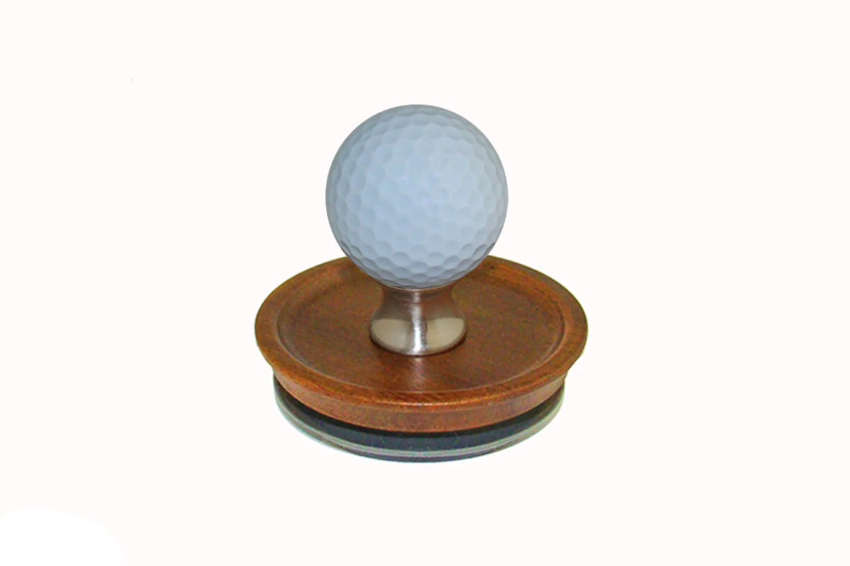 Gold Ball Knob on Acacia Wooden Lid by Gemstone Hardware GB.L.15