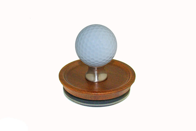 Gold Ball Knob on Acacia Wooden Lid by Gemstone Hardware GB.L.15