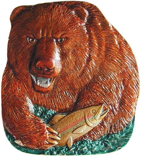 Shore Lunch bear Knob Hand-tinted Antique Pewter NHK-152-PHT