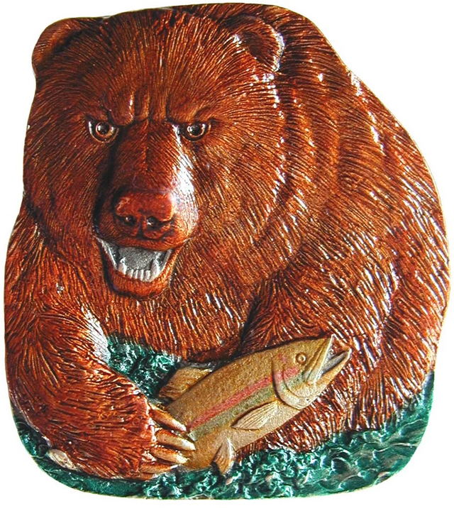 Shore Lunch bear Knob Hand-tinted Antique Pewter NHK-152-PHT