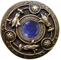 Jeweled Lily with Blue Sodalite Natural Stone Knob