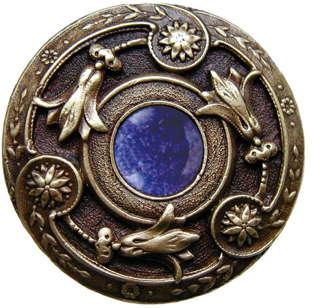 Jeweled Lily with Blue Sodalite Natural Stone Knob