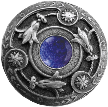 Jeweled Lily with Blue Sodalite Natural Stone Knob