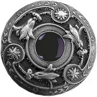 Jeweled Lily with Onyx Natural Stone Knob