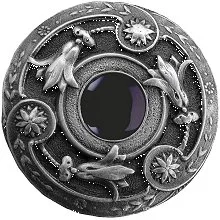 Jeweled Lily with Onyx Natural Stone Knob