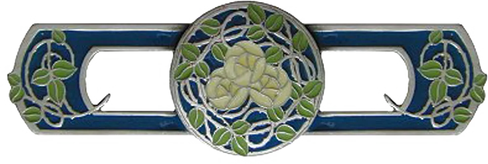 Delaney's Rose Pull Antique Pewter/blue NHP-671-AP-B