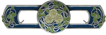 Delaney's Rose Pull Antique Pewter/blue NHP-671-AP-B