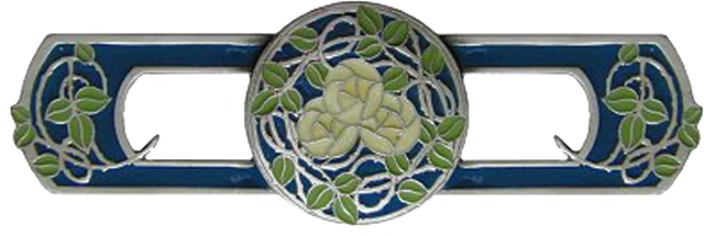 Delaney's Rose Pull Antique Pewter/blue NHP-671-AP-B