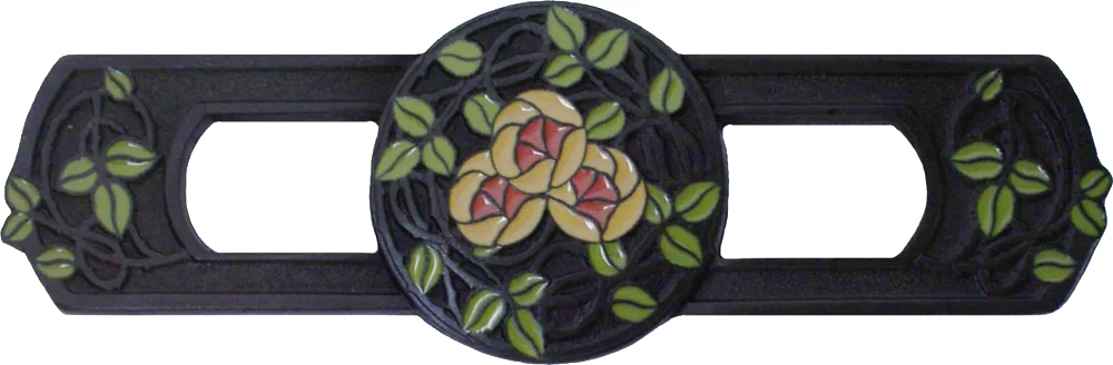 Delaney's Rose Pull Dark Brass/yellow Coral Flower NHP-671-DB-D