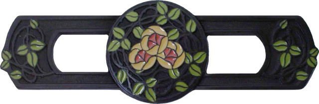 Delaney's Rose Pull Dark Brass/yellow Coral Flower NHP-671-DB-D