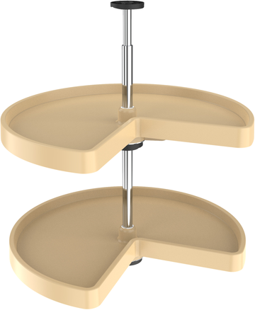 Rev-A-Shelf 24 in Almond Polymer Kidney Lazy Susan 2-Shelf 3472-24-15-52