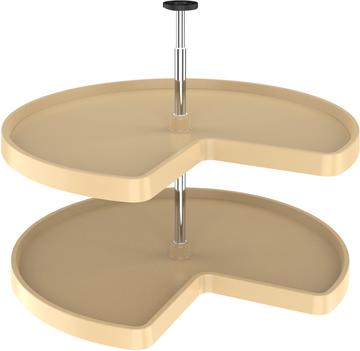 Rev-A-Shelf 32 in Almond Polymer Kidney Lazy Susan 2-Shelf 3472-32-15-52