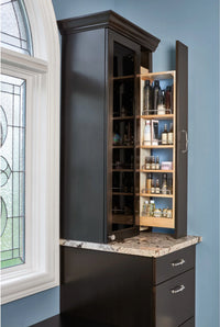 Rev-A-Shelf 3 in. W x 42 in. H Pull-Out Between Cabinet Wall Filler w/Soft-Close 432-WFBBSC42