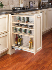 Rev-A-Shelf 9 in Stainless Steel Base Filler Pullout Soft-Close 433-BFBBSC-9C