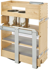 Rev-A-Shelf 9 in Vanity Outlet Pull Out Grooming Organizer w/Soft-Close 445-VBOSC-8C