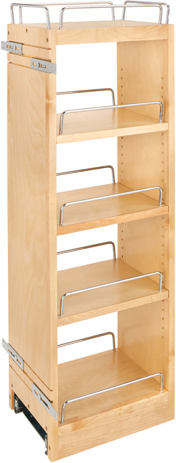 Rev-A-Shelf 8 in x 36 in H Wood Pull Out Wall Organizer w/Soft Close 448-BBSCWC36-8C