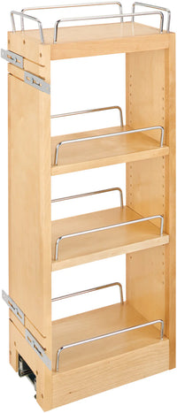 Rev-A-Shelf 6 in Wood Pull Out Wall Organizer w/Soft Close 448-BBSCWC-6C