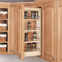 Rev-A-Shelf 5 in Wood Pull Out Wall Cabinet Organizer 448-WC