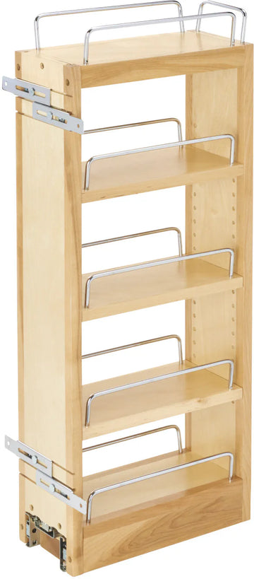 Rev-A-Shelf 5 in Wood Pull Out Wall Cabinet Organizer 448-WC