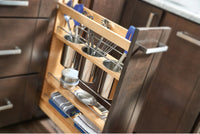 Rev-A-Shelf 5 in Base Cabinet Organizer w/ 3 Utensil Bins 448UT-BCSC