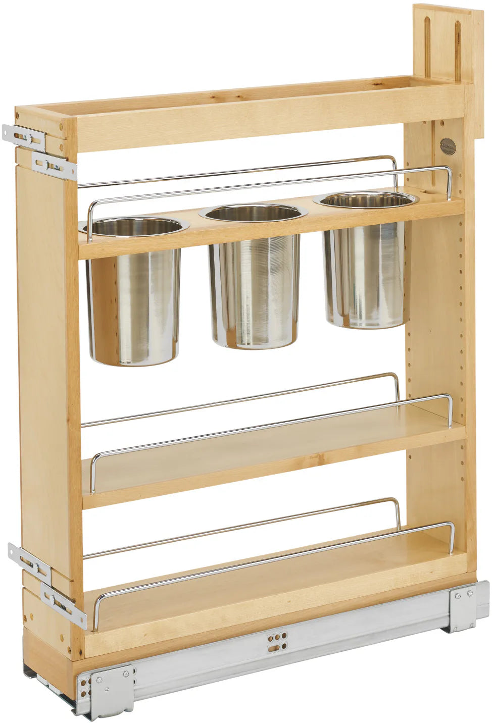 Rev-A-Shelf 5 in Base Cabinet Organizer w/ 3 Utensil Bins 448UT-BCSC