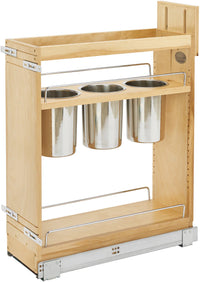 Rev-A-Shelf 8 in Base Cabinet Organizer w/ 3 Utensil Bins 448UT-BCSC-8C