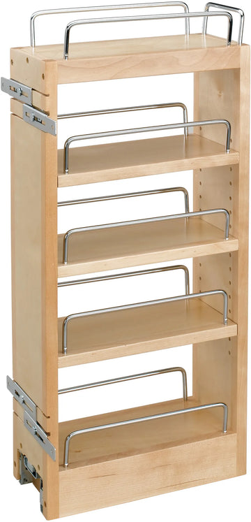 Rev-A-Shelf 5 in Wood Hood Pull-Out Organizer w/Adj Shelves 448-HP-523C
