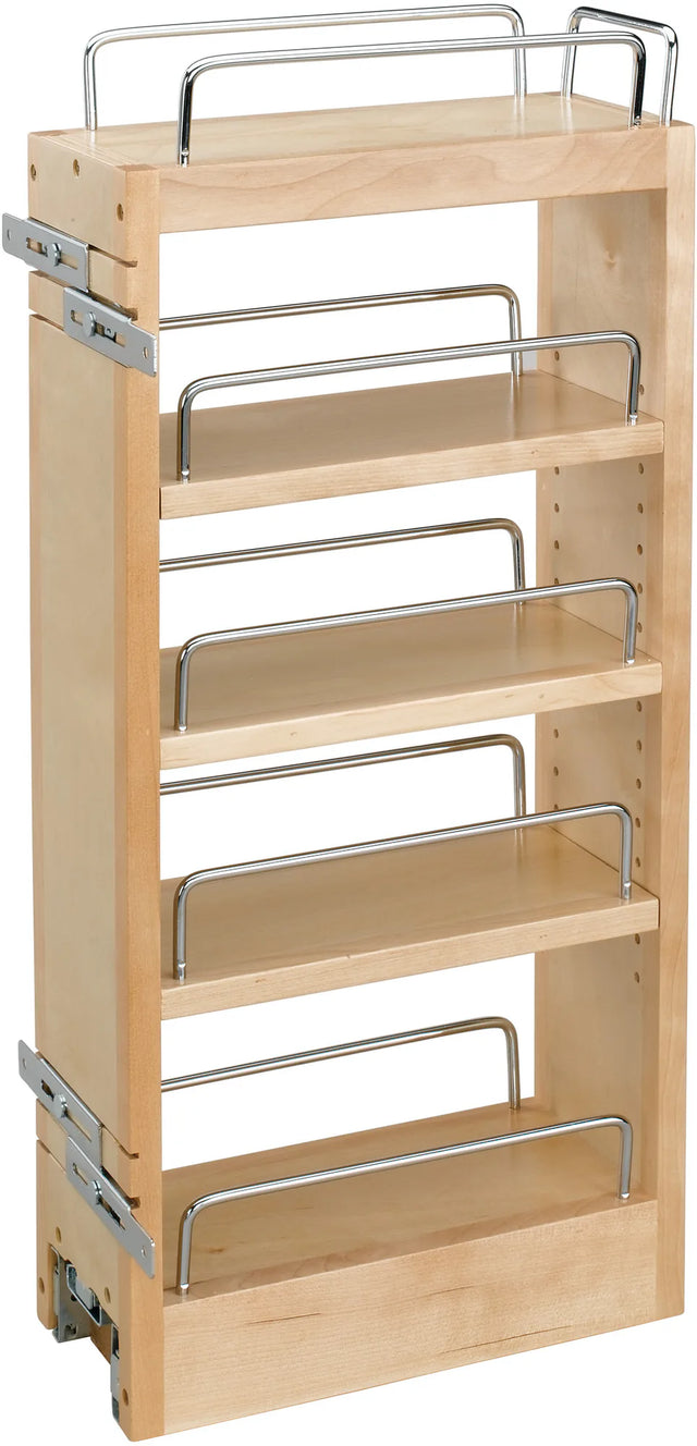 Rev-A-Shelf 5 in Wood Hood Pull-Out Organizer w/Adj Shelves 448-HP-523C